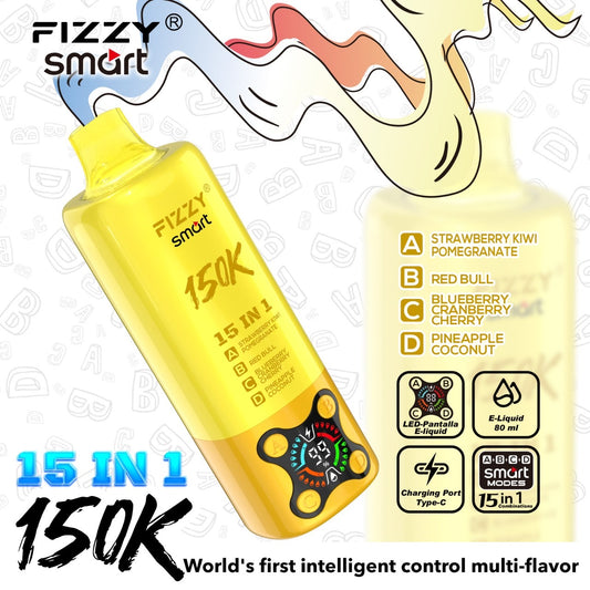 Fizzy smart 150000Puffs(15in1) – （ストロベリーキウイザクロ × レッドブル × ブルーベリークランベリーチェリー × パイナップルココナッツ）