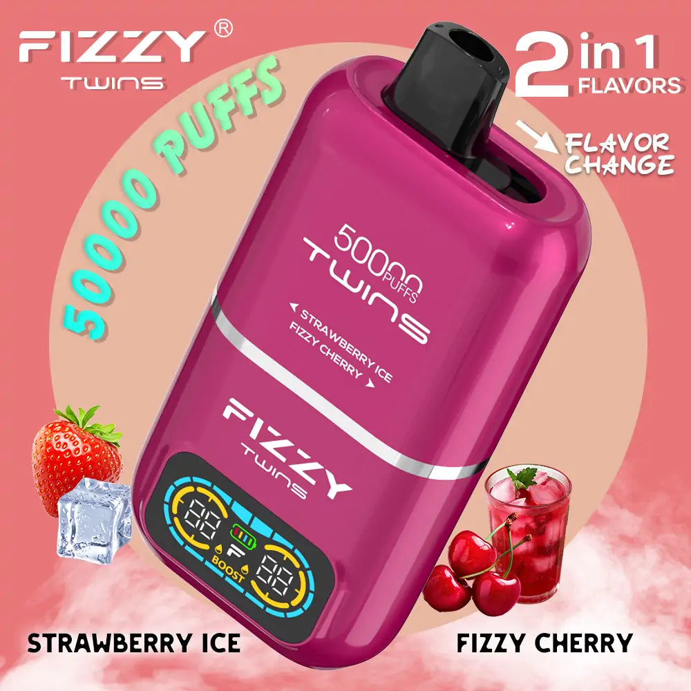 Fizzy Twins 2 Flavors – （ストロベリーアイス × フィジーチェリー）