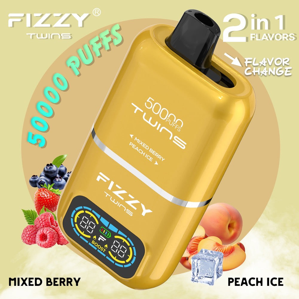 Fizzy Twins 2 Flavors – （ミックスベリー × ピーチアイス）