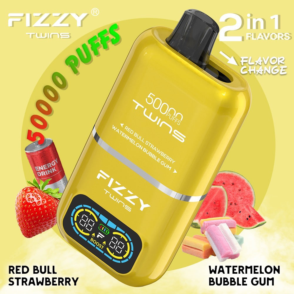 Fizzy Twins 2 Flavors – （レッドブルストロベリー × ウォーターメロンバブルガム）