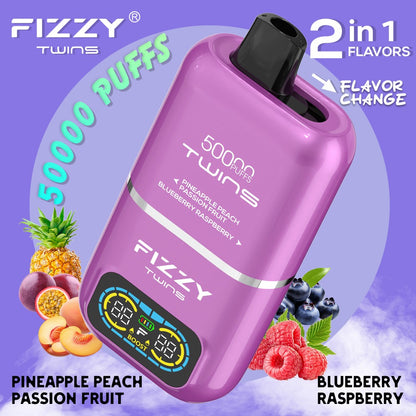 Fizzy Twins 2 Flavors – （パイナップルピーチパッションフルーツ × ブルーベリーラズベリー）