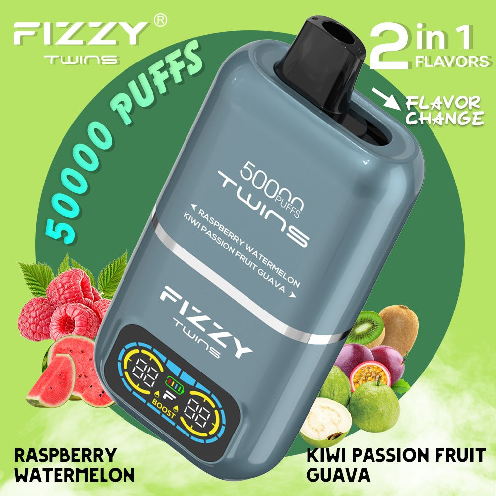Fizzy Twins 2 Flavors – （ラズベリースイカ × キウイパッションフルーツグァバ）