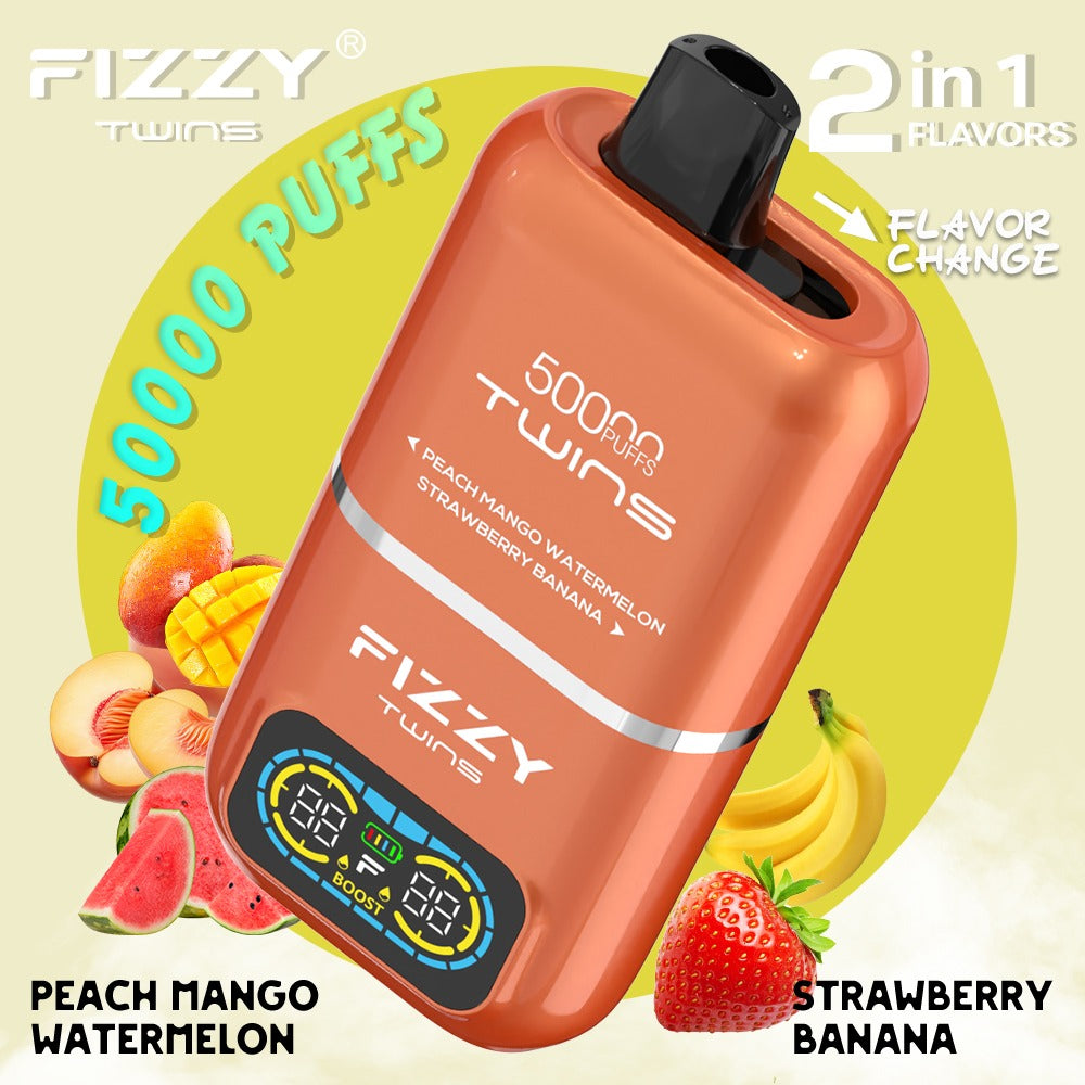 Fizzy Twins 2 Flavors – （ピーチマンゴースイカ × ストロベリーバナナ）